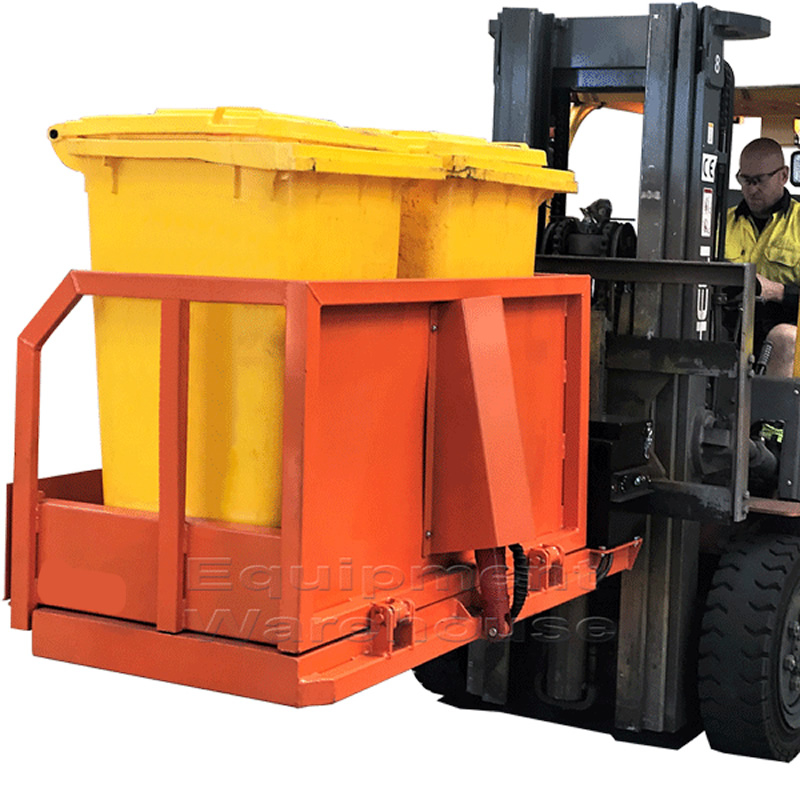 Forklift Hydraulic Sideway Double Wheelie Bin Tipper Equipment