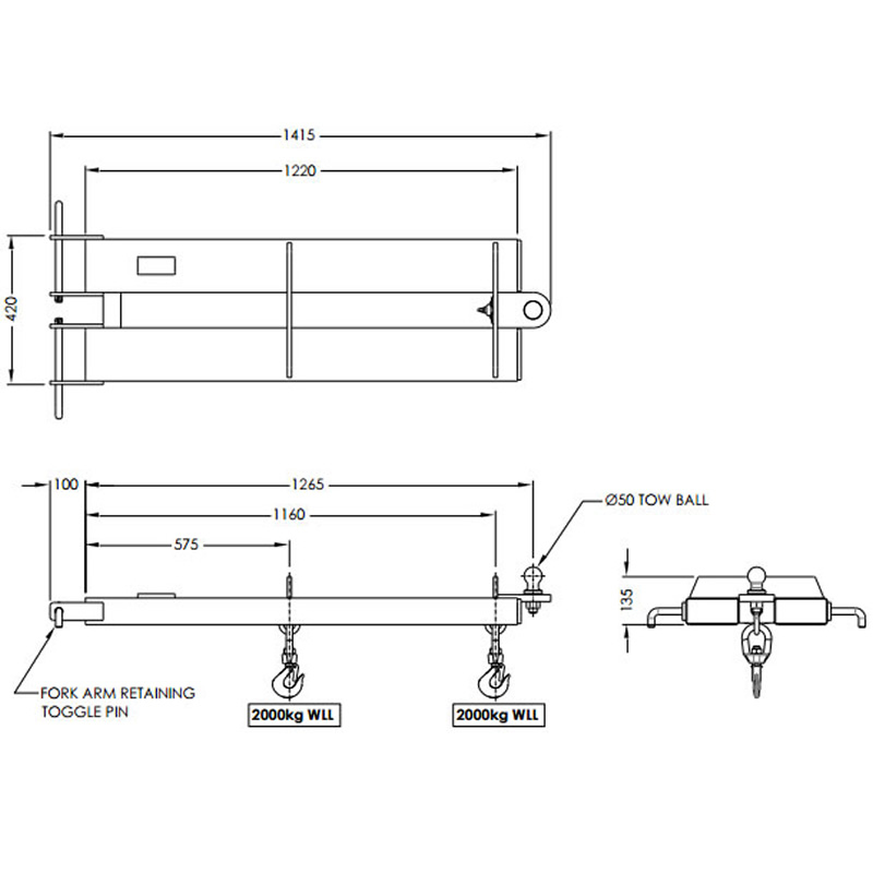 Forklift Tow Jib Forklift Tow Jib Attachment Forklift Tow