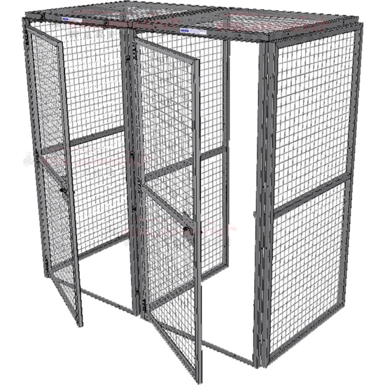 Picture of Wire Mesh Storage Cage Huge With No Back and Add-On (Wall Positioned)